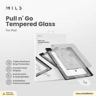 Mils Technology Pull n Go Tempered Glass for iPad 7 8 9 10 10.2 10.9 Air 4 5 6 Pro 11 2021 2022 2024