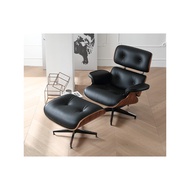 Eames Recliner Genuine Leather Single Sofa Chair Eames Designer Leisure Chair Rotatable Lazy Chair L