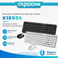 Rapoo X1800S Wireless Keyboard & Mouse Combo I 2.4GHz Wireless I 1000 DPI Optical Mouse I FN Hotkeys