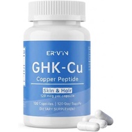 Erivyn GHK-Cu Peptide Supplement, Copper Peptides for Hair & Support, 120 mcg GHK-Cu per Capsule, 12