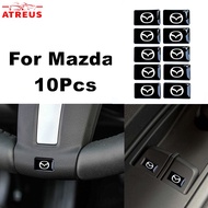 10Pcs 3D Car Stickers Steering Wheel Door Window Switch Button Badge Decoration Car Accessories For Mazda 2 3 CX5 CX30 CX8 CX3 Mazda2 6 5 CX9 BT50
