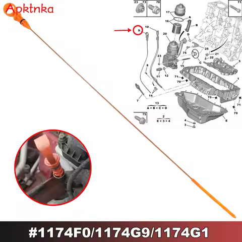 Apktnka 1x Car Engine Oil Level Dipstick 1174G1 1174G9 1174F0 For Citroen C4 C5 C8 DS4 DS5 RCZ Peuge