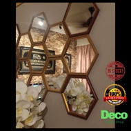 🔥READY STOCK🔥Cermin Hexagon Wall Decoration Hexagon Mirror Frame Honeycomb Modern Creative Dinding Hiasan