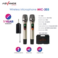 Mic Wireless Advance Mic-203 Mic Karaoke Profesional Dual Microphone Wireless