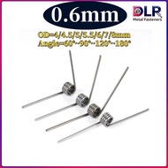 sus304 d0.6mm OD4/4.5/5/5.5/6/7/8mm V-shaped spiral torsion spring angle 60/90/120/180 degrees[DLR-F