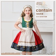Bavarian Childrens Clothing European Pastoral Girls Farm Germany Munich Beer Festival Dirndl Dress