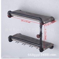 Red Wine Rack 61cm Double-Layer Shelf loft Manufacturer Grid Wall Iron American Wall-Mounted Wine Ca