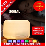 Remote 500ml Aroma Diffuser / Ultrasonic Humidifier / Humidifier / Air Humidifier /Diffuser Warm + 7 Light