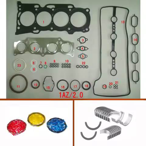 1AZ 1AZFE 1AZ-FE Engine Full Gasket Set kit connecting rod bearing piston ring for Toyota RAV 4 Cari