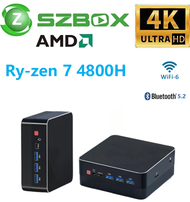 SZBOX AMD Ryzen7 4800H Mini PC Dual 2.5G LAN WIFI6 BT 5.2  4K HDMI Wins11 DDR4 3Display Desktop Offi