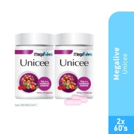 MEGALIVE Unicee 60's X 2 Vitamin C Supplement, Antioxidant Supplement HTM Pharmacy