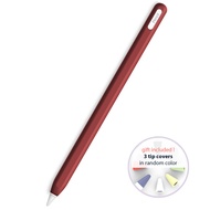 เคสซิลิโคนพรีเมียมพร้อมที่เก็บปากกาสำหรับ Apple Pencil 2nd Generation ใช้ได้กับ iPad Air 5/4 Pro 11/12.9 Mini 6