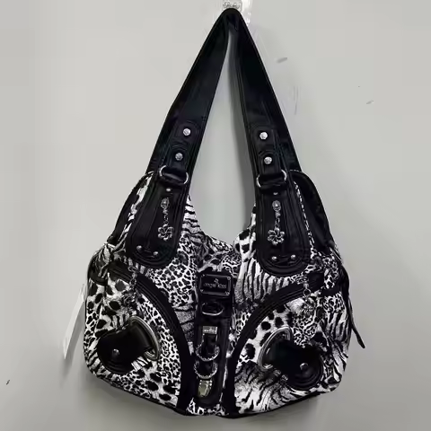 Angel kiss Women Handbags Leopard Shoulder Bag Top-handle Bag Fashion Satchel Dumpling Pack Shoulder