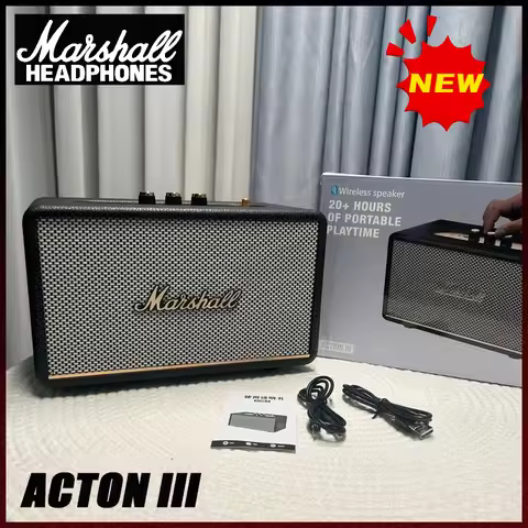 Marshall ACTON lII Portable Bluetooth 5.0 Speaker Wireless Outdoor Travel Speaker IPX4 Waterproof Sp