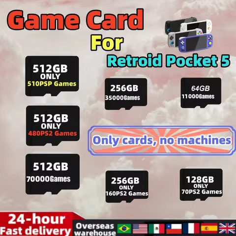 For Retroid Pocket 5 Game Card Memory Card TF Card SD Card Portable Handheld Game Retro Game Video G