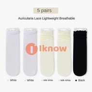 Tôi Biết 5 cặp dễ thương đống vớ Ruffle frilly vớ thẩm mỹ tất kiểu vận động viên tất mùa hè phù hợp