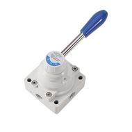 4HV230-08 Pneumatic Valve 3 Position 4 Way Rotary Lever Hand Valve PT1/4 Pneumatic Air Flow Control 