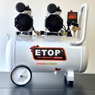 ETOP รับประกัน 1 ปีเต็ม ปั๊มลม ปั๊มลมโรตารี่ ปั๊มลมออยฟรี 50 ลิตร รุ่น XH60050L+อุปกรณ์ 6 อย่าง+สายไ