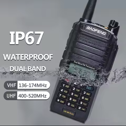 Baofeng UV-9R Plus High Power Dual Band IP67 Waterproof 2-Way Radio for Professional Outdoor & Car T