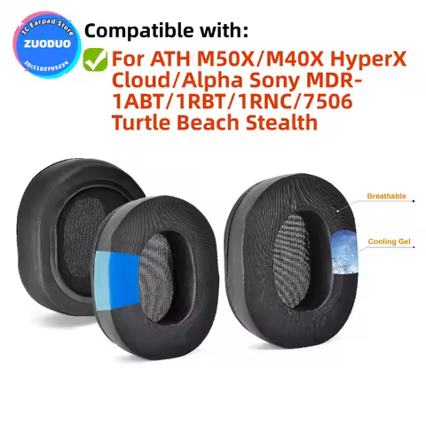 For ATH M50X/M40X HyperX Cloud/Alpha Sony MDR-1ABT/1RBT/1RNC/7506 Turtle Beach Stealth Replacement E