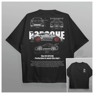 Corak Kecil Segar F169 Porsche 911 GT3 RS print T-Shirt - White Cars and Clo - Regular Fit JDM