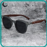 APPEAR Square Frame Sun Glasses, Outdoor Street Photography UV Protection Wood Grain Sunglasses, Fas