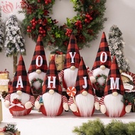 HARRIETT Gnome Faceless Doll Ornaments, Merry Christmas 7 Letters Alphabet Standing Gnome, Red and B