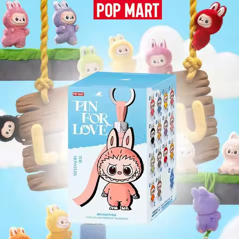 POPMART The Monsters PIN FOR LOVE Serise Blind mystery Box Glue Elastic Plush Pendant Perfect Collec