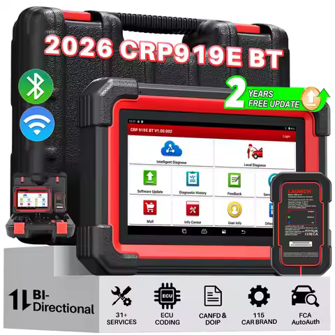 2026 New LAUNCH X431 CRP919E BT OBD2 Scanner Bidirectional Scan Tool added CAN FD/DoIP OE-Level All 