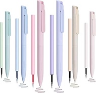 CXRYLZ 6 Colours Retractable Gel Pens with 6 Refills 0.5 mm Aesthetic Gel Pen Kawaii Pastel Ballpoin