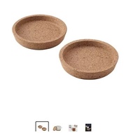 Coasters, cork, 9 cm x 2 pcs