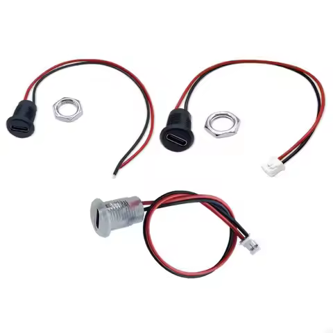 5Pcs Type C Female 2Pin USB Connector Waterproof Female Connector Socket Female Socket Charging With