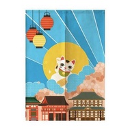 Japanese Lucky Cat Door Curtain Bedroom Kitchen Bathroom Decoration Hanging Curtain Partition Curtain Feng Shui Curtain