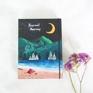 I and red tent in the forest.,Notebook Painting Handmadenotebook Diary 筆記本