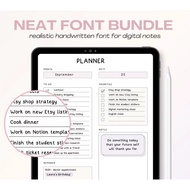 Neat Handwritten Font Bundle For Digital Notes & Digital Planning, Goodnotes Handwriting Student, iP