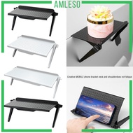 [Amleso] Plastic TV Top Shelf Screen Storage Bracket Rack S 8.46x4.45 inch Black