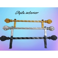 MINIMALIST DIAMOND CURTAIN POLE/ ROD full set size starting from 50cm-300cm free screws