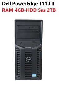 Server Dell PowerEdge T110 II Intel Xeon E3-1220 V2 -3.10GHz -RAM 4GB -HDD Sas 2TB -DVD-RW