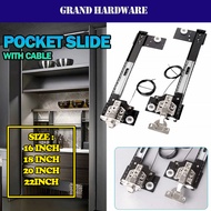 GH POCKECT SLIDE WITH CABLE CABINET SLIDE POCKET DOOR SLIDE (1PAIR)