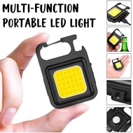 Keychain COB LED Gantungan Kunci Besi Lampu Kecil Keychain Camping Alumunium Cas USB senter