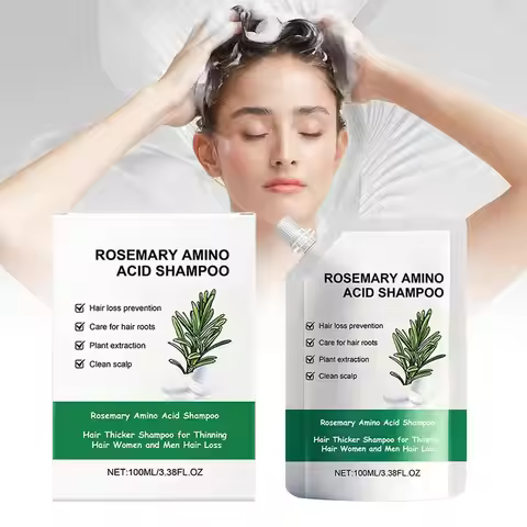 Organic Rosemary Hair Growth Shampoo Thickening Hydrolyzed Keratin Dry Frizzy Damaged Repair Moistur