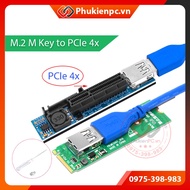 Riser cable M.2 M key to PCIe 4X USB 3.0 Install PCI-e to COM RS232, LPT, DB25, Sound card, LAN card