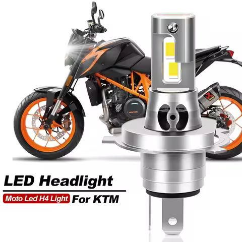 1Pc H4 Motorcycle LED Headlight Hi/Lo Bulbs 25000LM 6000K FOR KTM 690 SMCR Duke R+ ABS 950 SM and Su
