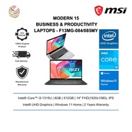 MSI Modern 14 F13MG-084MY/085MY Laptop (i3-1315U, 8GB 3200MHZ, 512GB SSD, Intel UHD, 14" FHD, Win11H
