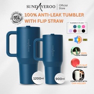SUNDAYEROO 1.2L Anti Leaking Tumbler Tahan Sejuk Panas Bottle Leak Proof Stainless Steel Tumbler Cup