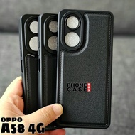 OPPO A58 4G CASE LEATHER PRO BLACK CASE BLACK OPPO A58 4G