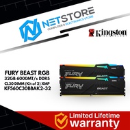 KINGSTON FURY BEAST RGB  32GB 6000MT/s DDR5 CL30 DIMM (Kit of 2)  XMP - KF560C30BBAK2-32