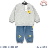 Smiley Face Baby Clothes 2-Piece Set Gray Sweatshirt & Jeans 3-36 Months Baby Boy Clothes Baby Girl 