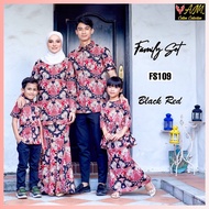 BAJU RAYA BATIK COTTON SEDONDON FAMILY SUAMI KSTERI VIRAL SET MAROON PLUS SIZE KEMEJA BATIK BUDAK KURUNG BUDAK 3XL 4XL