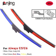 LNJING Colorful Wiper Blades For Aiways U5 U6 2020 2021 2022 2023 2024 Car Exterior Accessories Fron